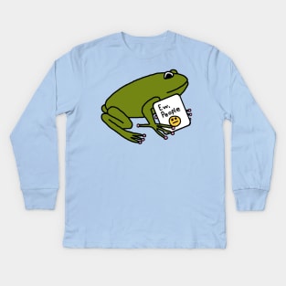 Green Frog Says Ew People Kids Long Sleeve T-Shirt